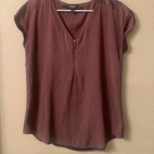 Burgundy Half Zip Blouse